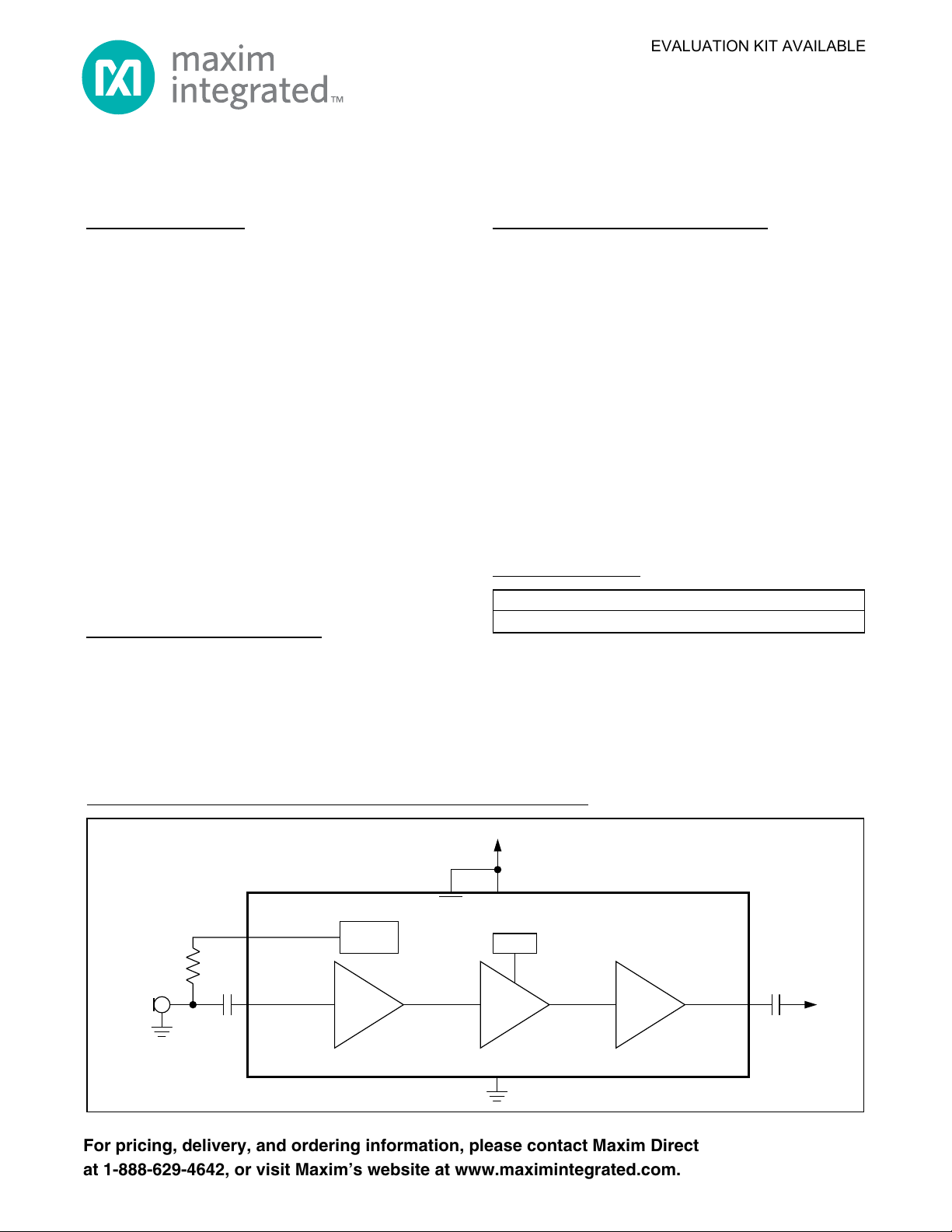 MAX9814ETD+T 音频放大器 数据手册Datasheet - 美信 1/14 - 芯文库