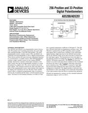 AD5201BRMZ50 datasheet pdf 1 page