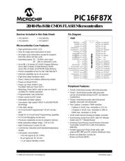 PIC16F874-20/PQ datasheet pdf 1 page