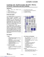 CC2510F32RSPRG3 datasheet pdf 1 page
