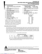CD74HC4017QPWREP datasheet pdf 1 page