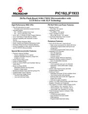 PIC16F1933-E/SP datasheet pdf 1 page