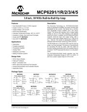 MCP6291T-E/MS datasheet pdf 1 page