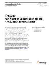 MPC8245ARVV400D datasheet pdf 1 page
