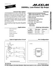 MAX4100EUA+ datasheet pdf 1 page