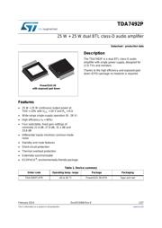 TDA7492P datasheet pdf 1 page