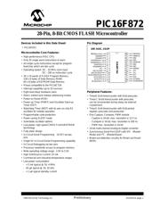 PIC16F872/SS datasheet pdf 1 page