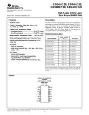 74HC20N datasheet pdf 1 page