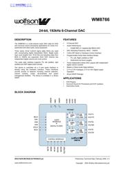 WM8766 datasheet pdf 1 page