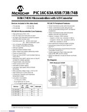PIC16C73B-20I/SP datasheet pdf 1 page