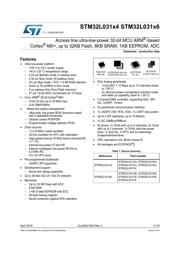 STM32L031F4P3 datasheet pdf 1 page