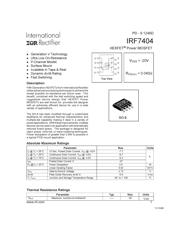 IRF7404 datasheet pdf 1 page