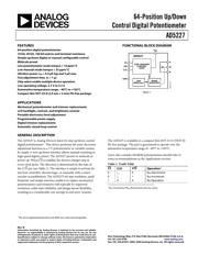 AD5227BUJZ100-RL7 datasheet pdf 1 page