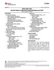 PCM2906CDB datasheet pdf 1 page