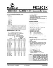 PIC16C57-XTI/P datasheet pdf 1 page
