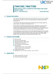 74HC595PW datasheet pdf 1 page