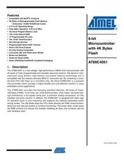 AT89C4051-12PC datasheet pdf 1 page