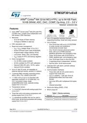 STM32F301K8U6 datasheet pdf 1 page