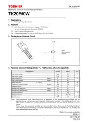 TK20E60W,S1VX(S datasheet pdf 1 page