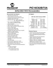 PIC16C72A-20/SS datasheet pdf 1 page